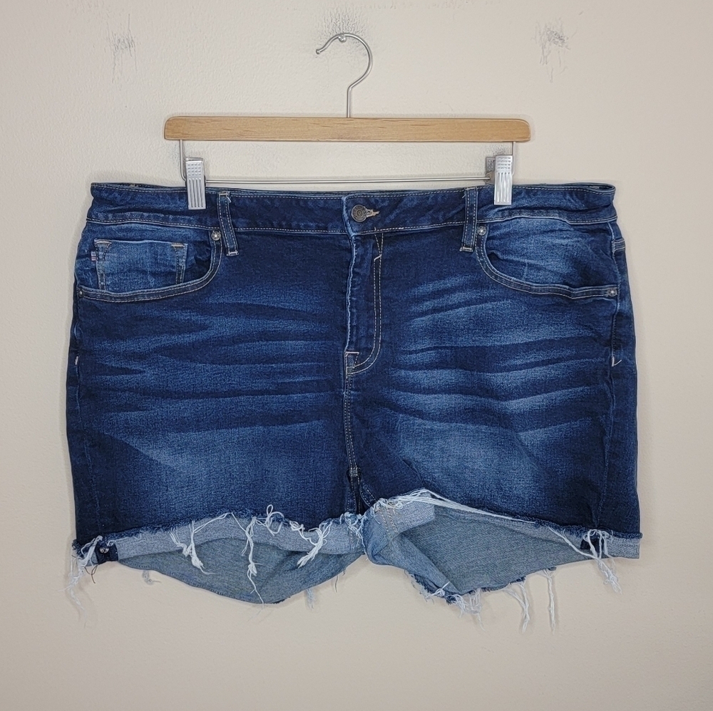 Vigoss Frayed Cut Off Hem Denim Jean Shorts Plus Size 20
